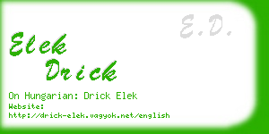 elek drick business card